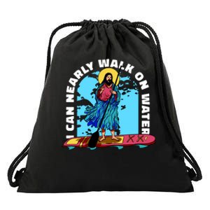 I Can Nearly Walk On Water Jesus Christ Drawstring Bag