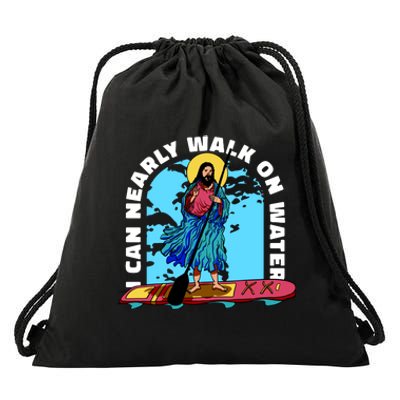 I Can Nearly Walk On Water Jesus Christ Drawstring Bag