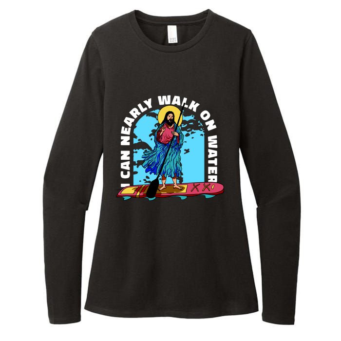 I Can Nearly Walk On Water Jesus Christ Womens CVC Long Sleeve Shirt