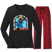 I Can Nearly Walk On Water Jesus Christ Women's Long Sleeve Flannel Pajama Set 