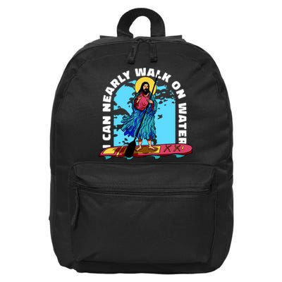 I Can Nearly Walk On Water Jesus Christ 16 in Basic Backpack