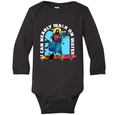 I Can Nearly Walk On Water Jesus Christ Baby Long Sleeve Bodysuit