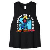 I Can Nearly Walk On Water Jesus Christ Women's Racerback Cropped Tank