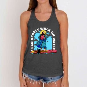 I Can Nearly Walk On Water Jesus Christ Women's Knotted Racerback Tank