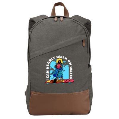 I Can Nearly Walk On Water Jesus Christ Cotton Canvas Backpack