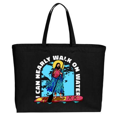 I Can Nearly Walk On Water Jesus Christ Cotton Canvas Jumbo Tote