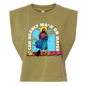 I Can Nearly Walk On Water Jesus Christ Garment-Dyed Women's Muscle Tee