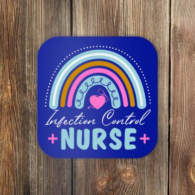 Infection Control Nurse Rainbow Retro Style Meaningful Gift Coaster