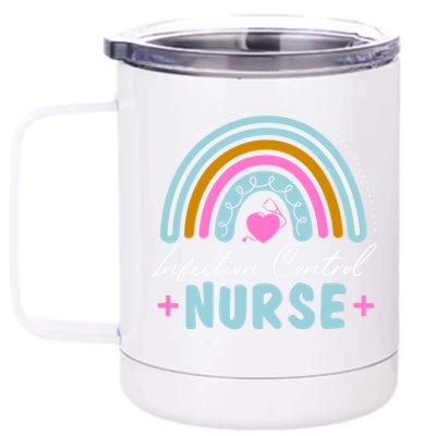 Infection Control Nurse Rainbow Retro Style Meaningful Gift 12 oz Stainless Steel Tumbler Cup