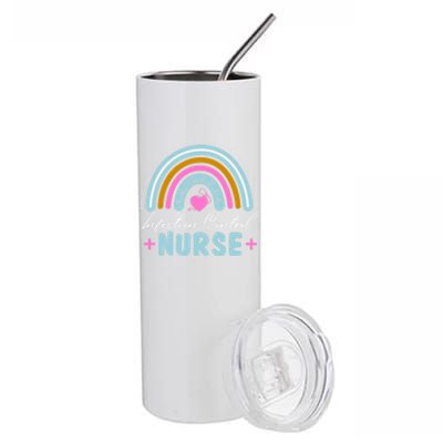 Infection Control Nurse Rainbow Retro Style Meaningful Gift Stainless Steel Tumbler