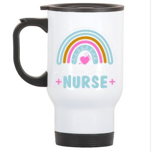 Infection Control Nurse Rainbow Retro Style Meaningful Gift Stainless Steel Travel Mug