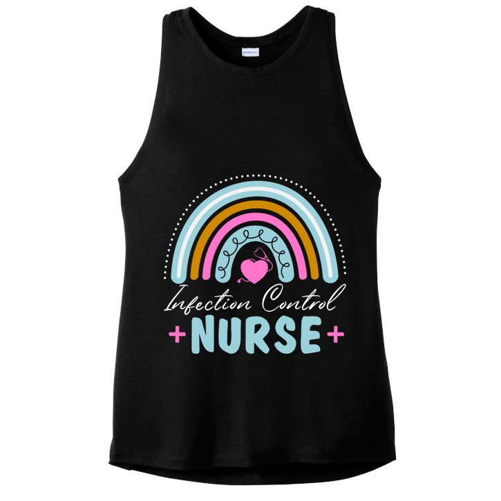 Infection Control Nurse Rainbow Retro Style Great Gift Ladies PosiCharge Tri-Blend Wicking Tank
