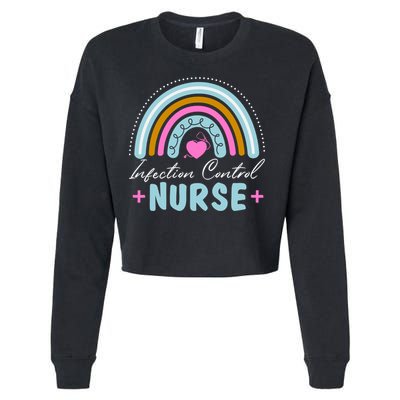 Infection Control Nurse Rainbow Retro Style Great Gift Cropped Pullover Crew