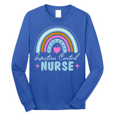 Infection Control Nurse Rainbow Retro Style Great Gift Long Sleeve Shirt