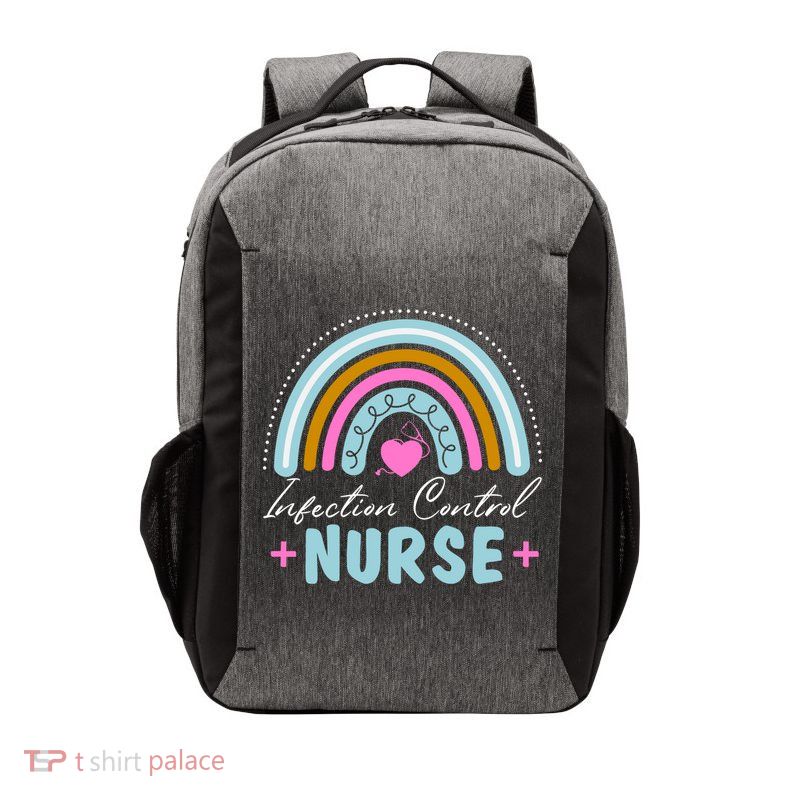 Infection Control Nurse Rainbow Retro Style Great Gift Vector Backpack
