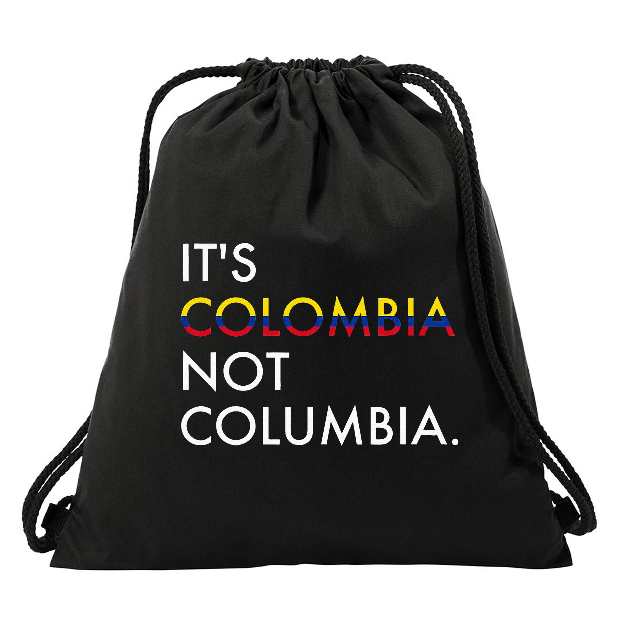 It's Colombia Not Columbia Colombian Drawstring Bag