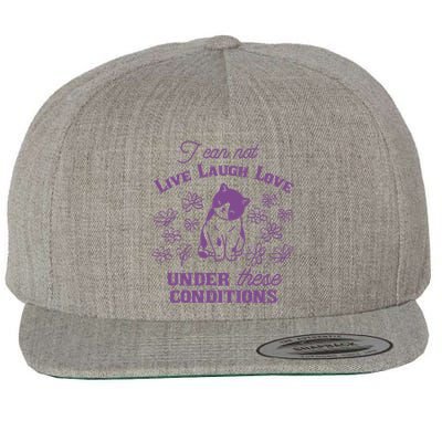 I Can Not Live Laugh Love Under These Conditions Funny Cat Wool Snapback Cap