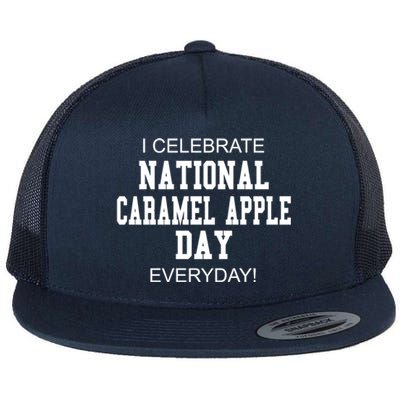 I Celebrate National Caramel Apple Day Everyday! Funny Gift Flat Bill Trucker Hat