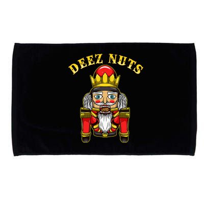 Inappropriate Christmas Nutcracker Deez Nuts Microfiber Hand Towel