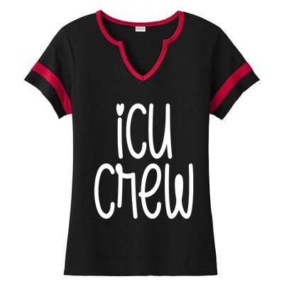 Icu Crew Nurse Nursing Intensive Care Unit Rn Gift Ladies Halftime Notch Neck Tee