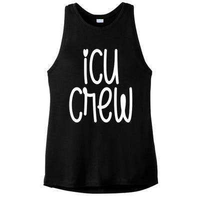 Icu Crew Nurse Nursing Intensive Care Unit Rn Gift Ladies PosiCharge Tri-Blend Wicking Tank