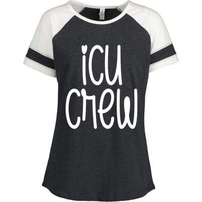 Icu Crew Nurse Nursing Intensive Care Unit Rn Gift Enza Ladies Jersey Colorblock Tee