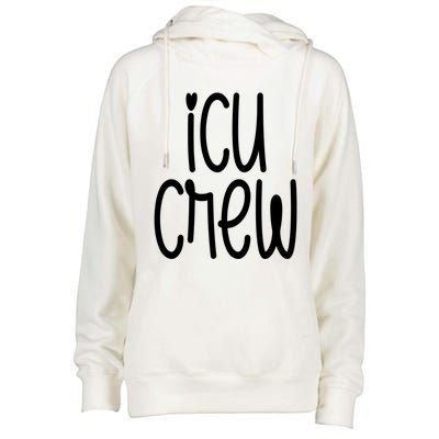 Icu Crew Nurse Nursing Intensive Care Unit Rn Gift Womens Funnel Neck Pullover Hood