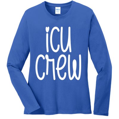 Icu Crew Nurse Nursing Intensive Care Unit Rn Gift Ladies Long Sleeve Shirt