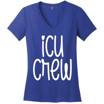 Icu Crew Nurse Nursing Intensive Care Unit Rn Gift Women's V-Neck T-Shirt