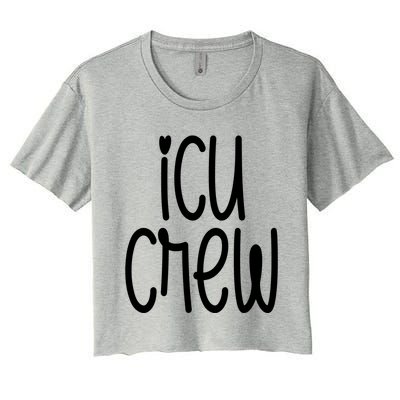 Icu Crew Nurse Nursing Intensive Care Unit Rn Gift Women's Crop Top Tee