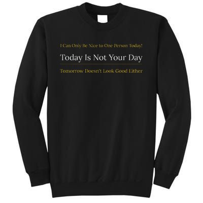 I Can Only Be Nice To One Person And Today Is Not Your Day Sweatshirt