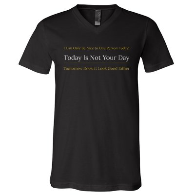 I Can Only Be Nice To One Person And Today Is Not Your Day V-Neck T-Shirt