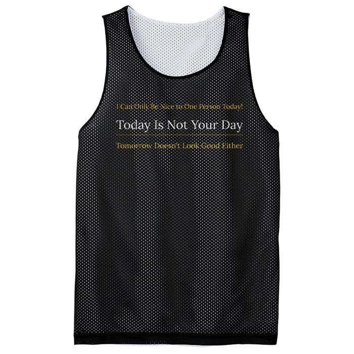 I Can Only Be Nice To One Person And Today Is Not Your Day Mesh Reversible Basketball Jersey Tank