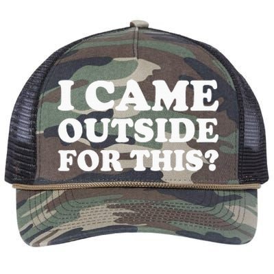 I Came Outside For This Funny Quote The Retro Rope Trucker Hat Cap