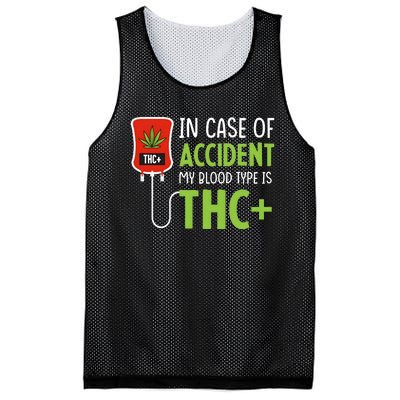 In Case Of Accident My Blood Type Is Thc Mesh Reversible Basketball Jersey Tank