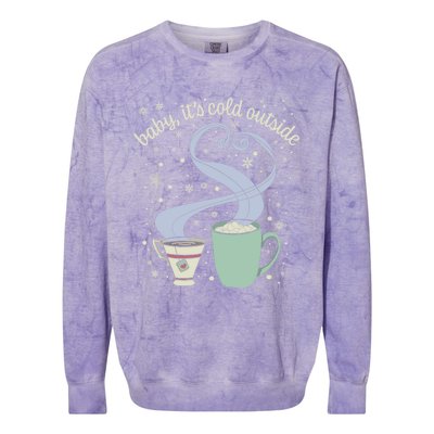 ItS Cold Outside Holiday Christmas Winter Tea Cocoa Gift Colorblast Crewneck Sweatshirt