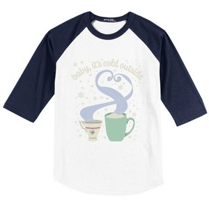 ItS Cold Outside Holiday Christmas Winter Tea Cocoa Gift Baseball Sleeve Shirt