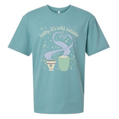 ItS Cold Outside Holiday Christmas Winter Tea Cocoa Gift Sueded Cloud Jersey T-Shirt