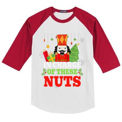 IN CHARGE OF THESE NUTS! Nutcracker Christmas Ballet Meme  Kids Colorblock Raglan Jersey