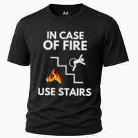 In Case Of Fire Use Stairs Funny Disabled Wheelchair Performance Shirt