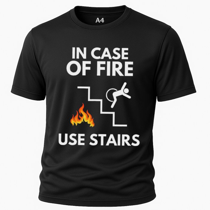 In Case Of Fire Use Stairs Funny Disabled Wheelchair Performance Shirt