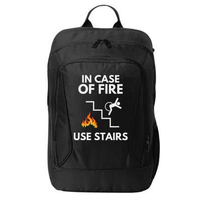 In Case Of Fire Use Stairs Funny Disabled Wheelchair City Backpack