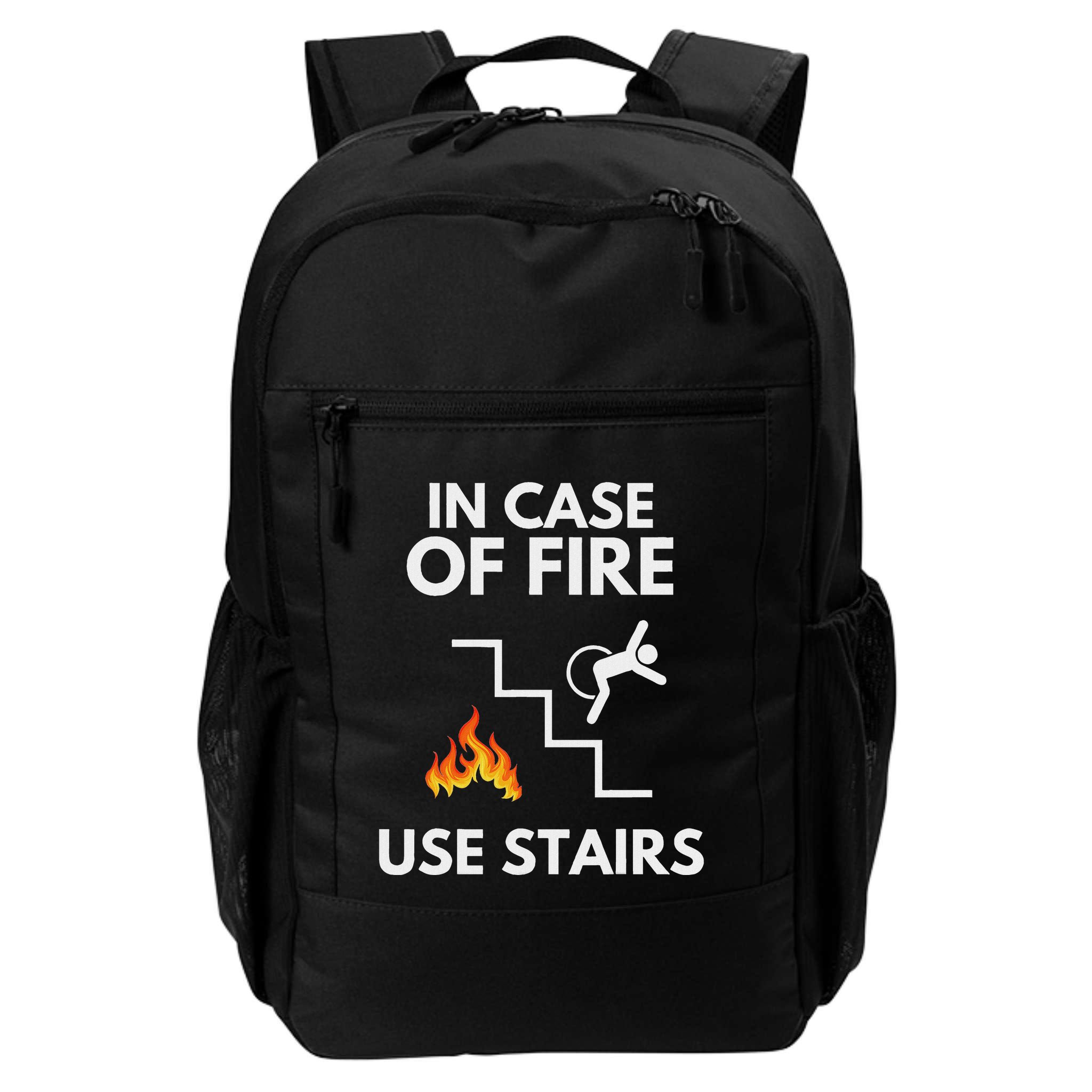 In Case Of Fire Use Stairs Funny Disabled Wheelchair Backpack