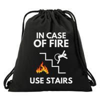 In Case Of Fire Use Stairs Funny Disabled Wheelchair Drawstring Bag