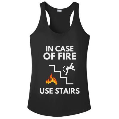 In Case Of Fire Use Stairs Funny Disabled Wheelchair Ladies PosiCharge Competitor Racerback Tank