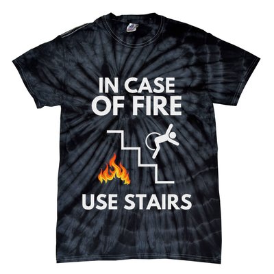 In Case Of Fire Use Stairs Funny Disabled Wheelchair Tie-Dye T-Shirt