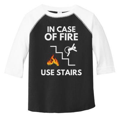 In Case Of Fire Use Stairs Funny Disabled Wheelchair Toddler Fine Jersey T-Shirt