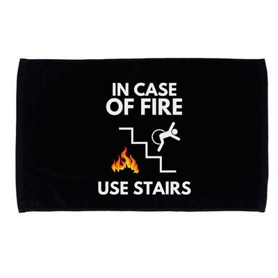 In Case Of Fire Use Stairs Funny Disabled Wheelchair Microfiber Hand Towel