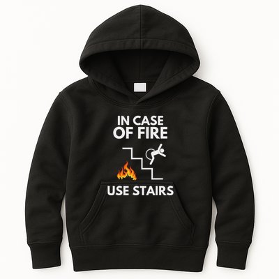 In Case Of Fire Use Stairs Funny Disabled Wheelchair Kids Hoodie