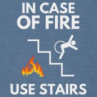 In Case Of Fire Use Stairs Funny Disabled Wheelchair Garment-Dyed Sweatshirt